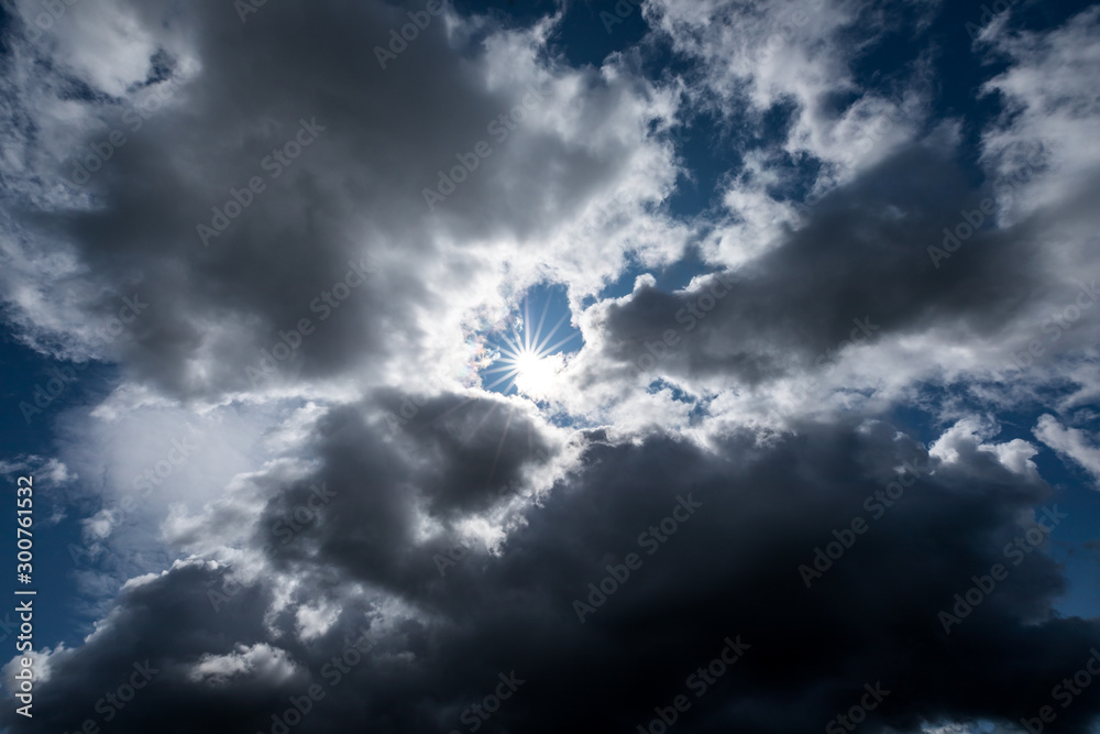 Sun shining in the cloudy sky. Sun shining in the cloudy sky.