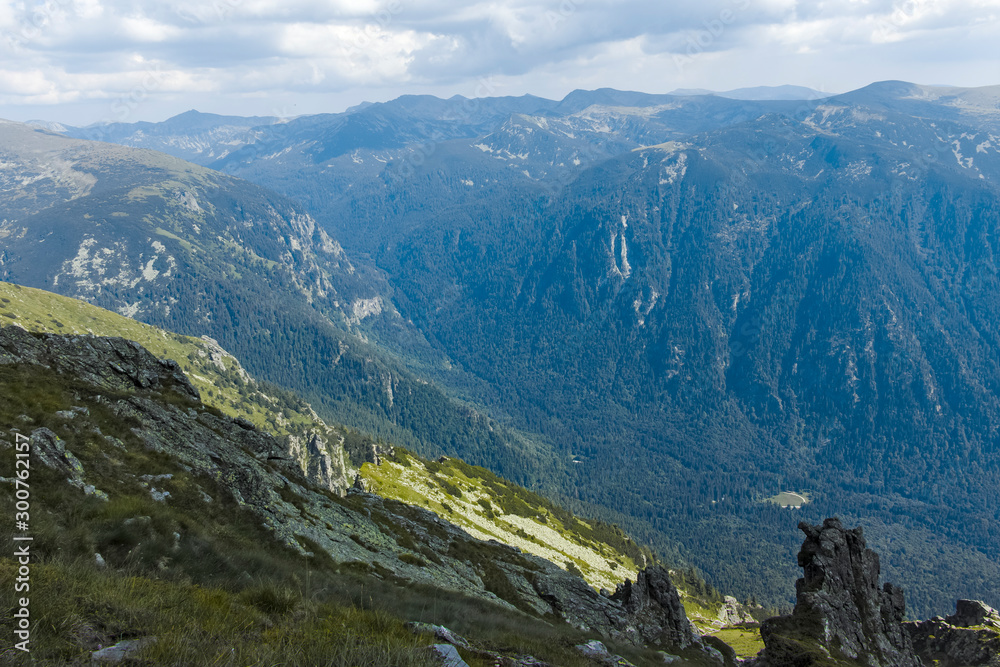 Fototapeta premium Landscape from Lovnitsa peak, Rila Mountain, Bulgaria