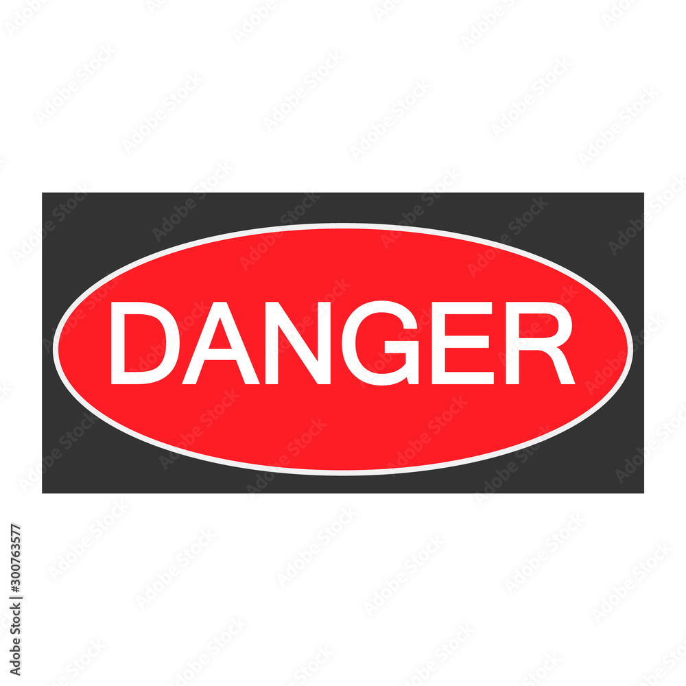 Danger sign. Blank danger sign in red, black and white colors with empty space for text message, vector illustration. Danger sign. Blank danger sign in red, black and white colors with empty space for text message, vector illustration.