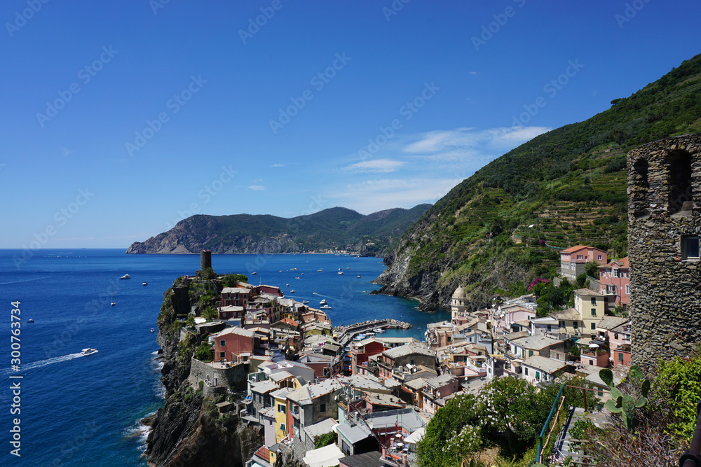 Italian beach town overlooking the ocean