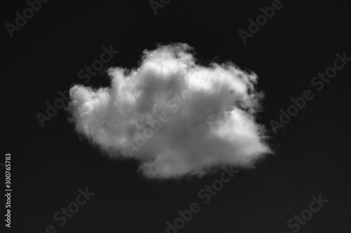 White cloud isolated on black background,Textured smoke, brush effect .