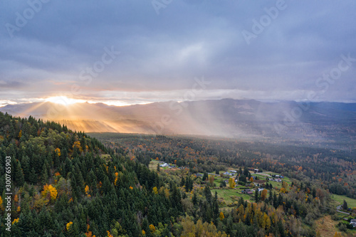 sunset over mountains
