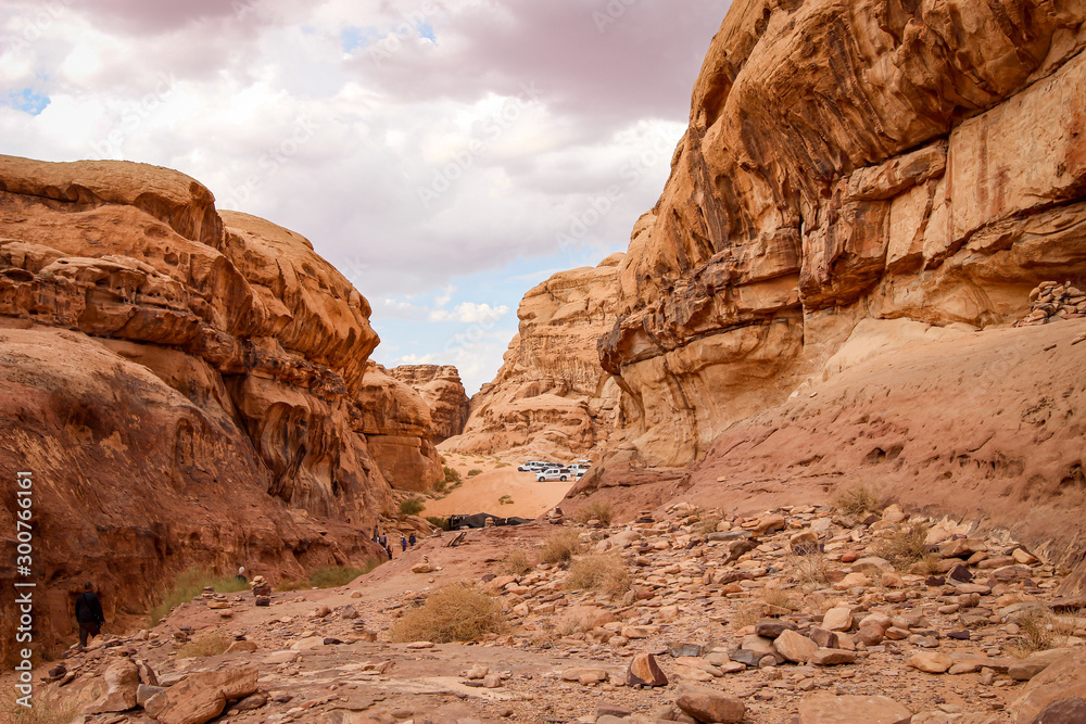 Spectacularly scenic desert landscape of Wadi Rum, Jordan Spectacularly scenic desert landscape of Wadi Rum, Jordan