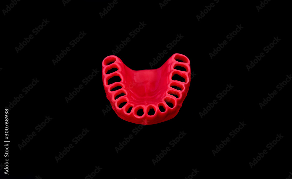 model of human gums without teeth isolated on black model of human gums without teeth isolated on black
