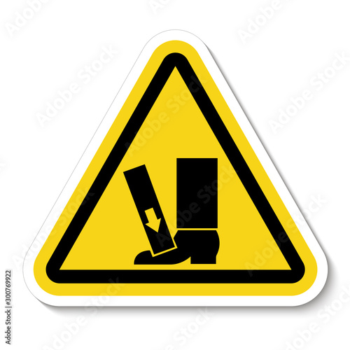 Foot Crush Force From Above Symbol Sign, Vector Illustration, Isolate On White Background Label
