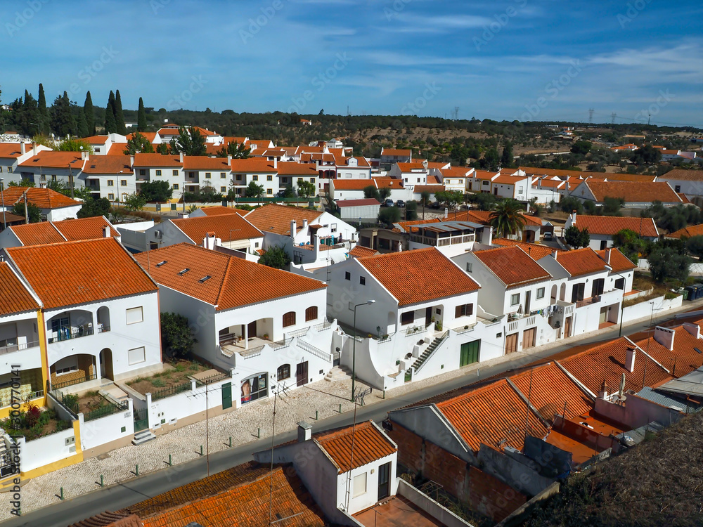 Fototapeta premium Castle of Aerial view Alcacer do Sal in Sebutal, Portugal