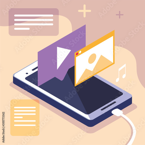 smartphone screen with mobile applications