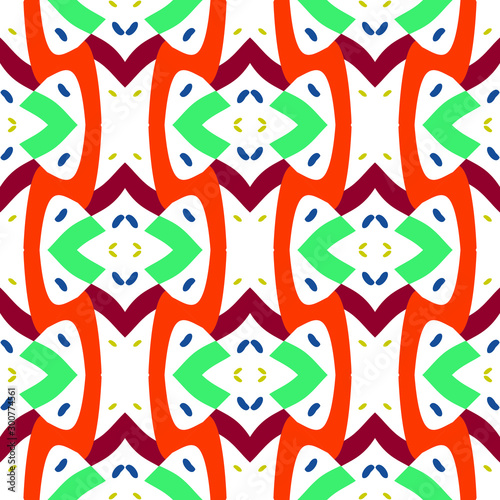 Geo seamless pattern  geometrical ornament  seamless fabric print  colorful geometric background  vintage seamless background