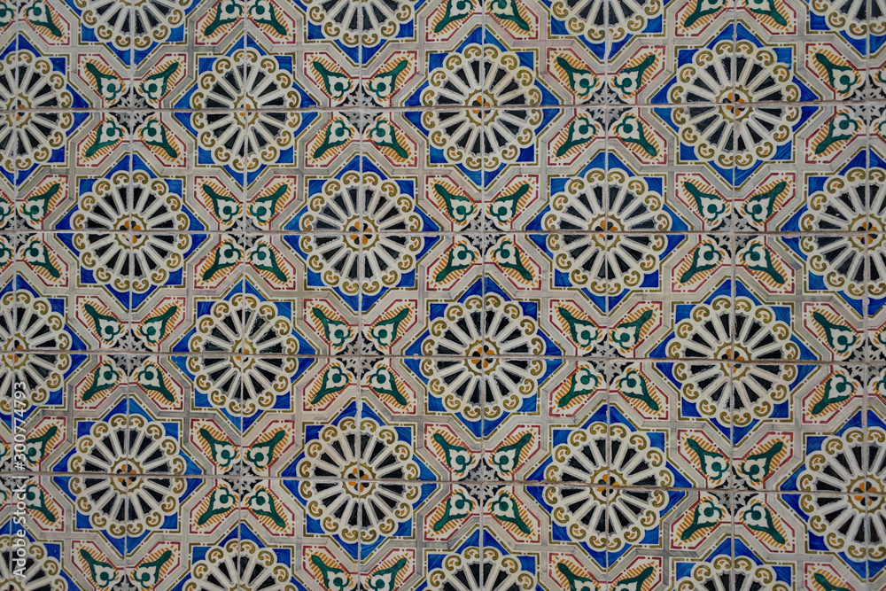 typical old tiles from Lisbon in Portugal