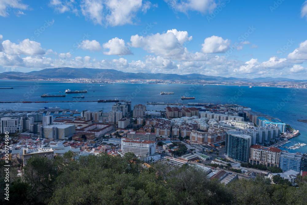  views of Gibraltar with clouds and sea views