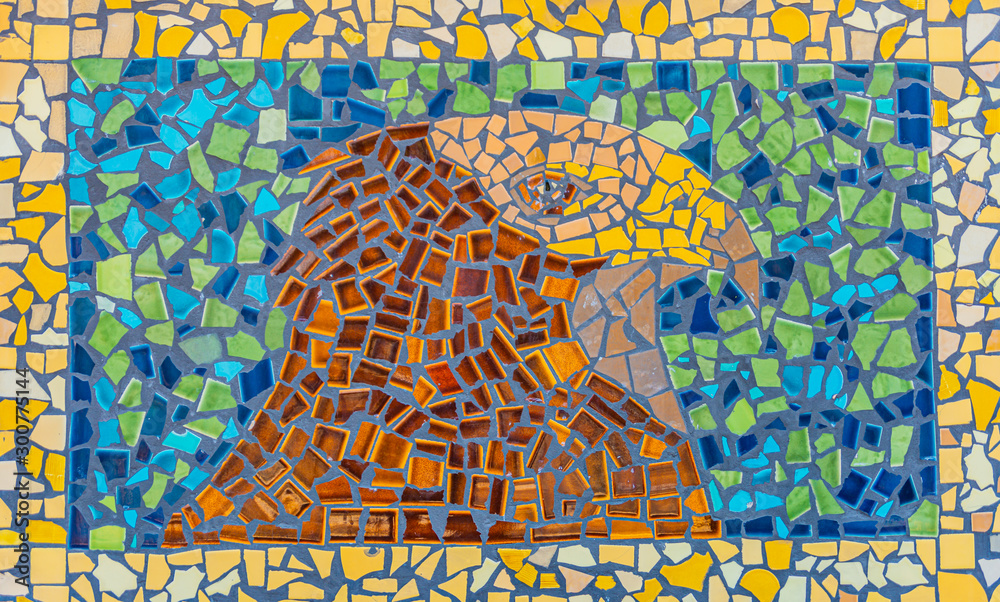Obraz premium Hawk, in art-of-glass-chips.
