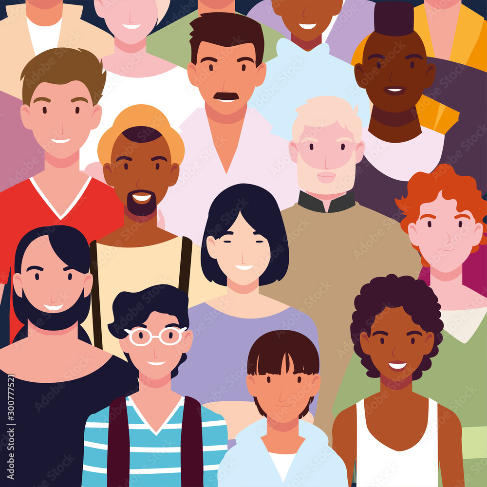 pattern group of people smiling pattern group of people smiling