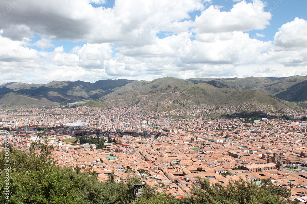 aerial skyline of cusco