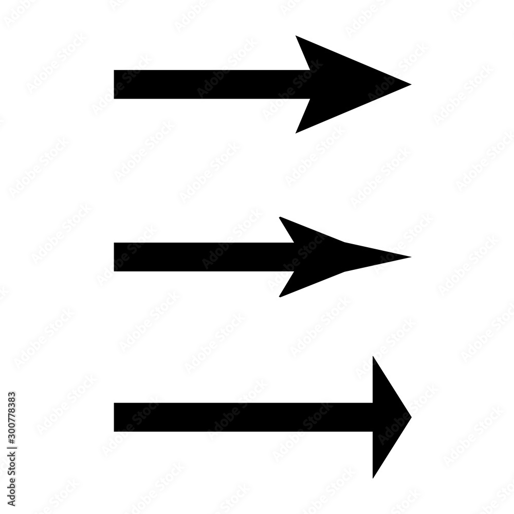 Black Arrow icon set vector illustration. Flat and modern cursor and arrows collection, next web page objects for design. Concept digital interface symbol isolated on white background