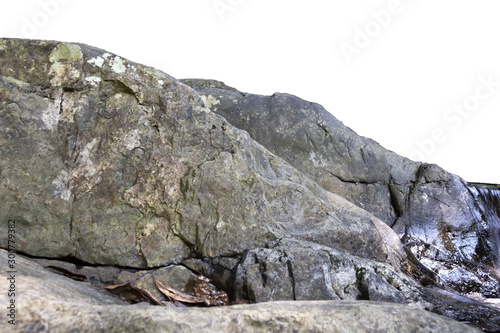 stone Rock cliff isolated on white background.