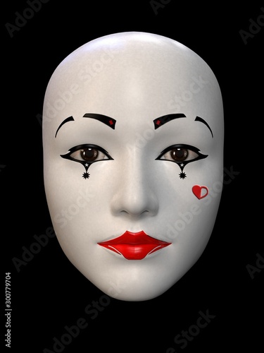 Mask. Facial expressions and emotions. 3d illustrations