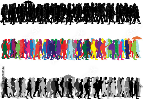 Group of people. Crowd of people silhouettes.