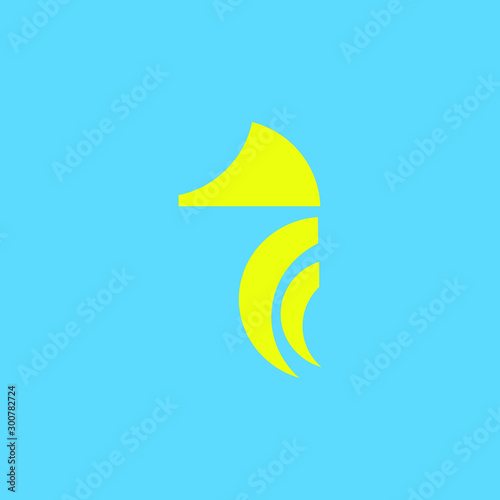 Stylized graphic Seahorse logo illustration