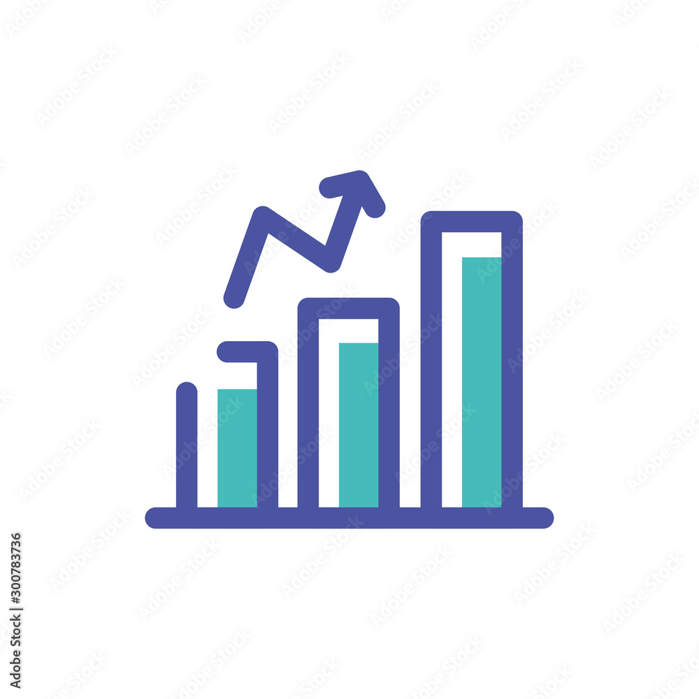 graph with arrow in white background graph with arrow in white background