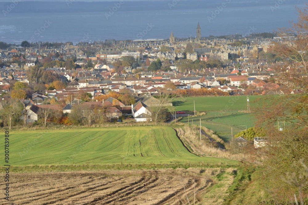Views over St Andrews, Fife, from Pipeland Hill