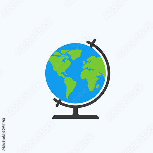 Flat vector globe icon, colorful sign of Earth model , geography symbol. Vector illustration