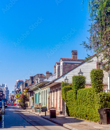 view of the city down bourbon street new orleans