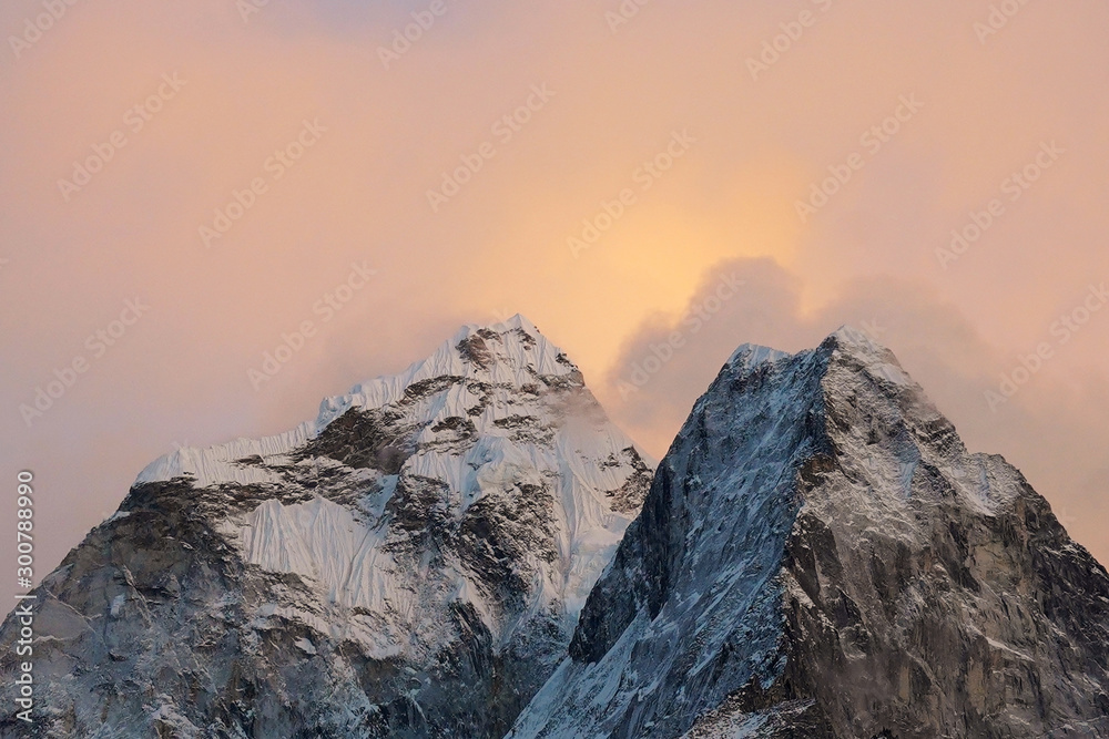     Sunrise at Himalaya in Nepal, the most. beautiful place for trekking 