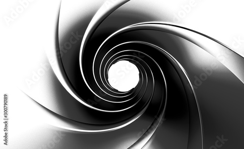 gun barrel inside 3d illustration