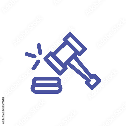 hammer of judge on white background