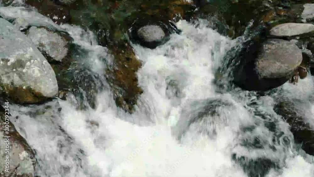 water flowing over rocks