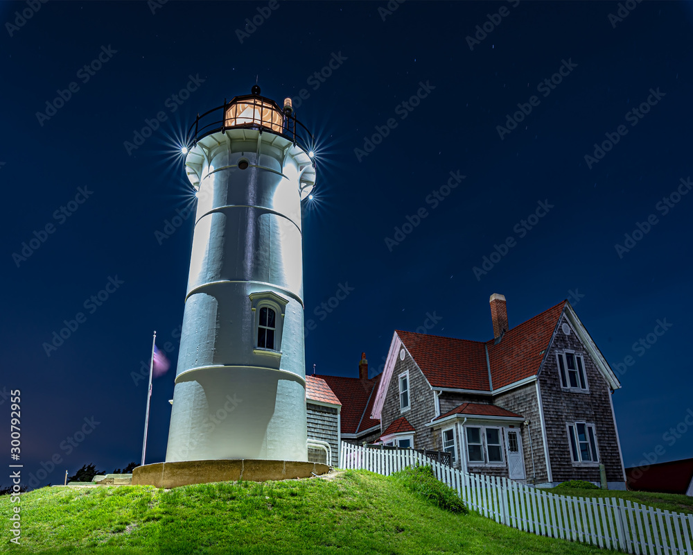 lighthouse during full moon lighthouse during full moon