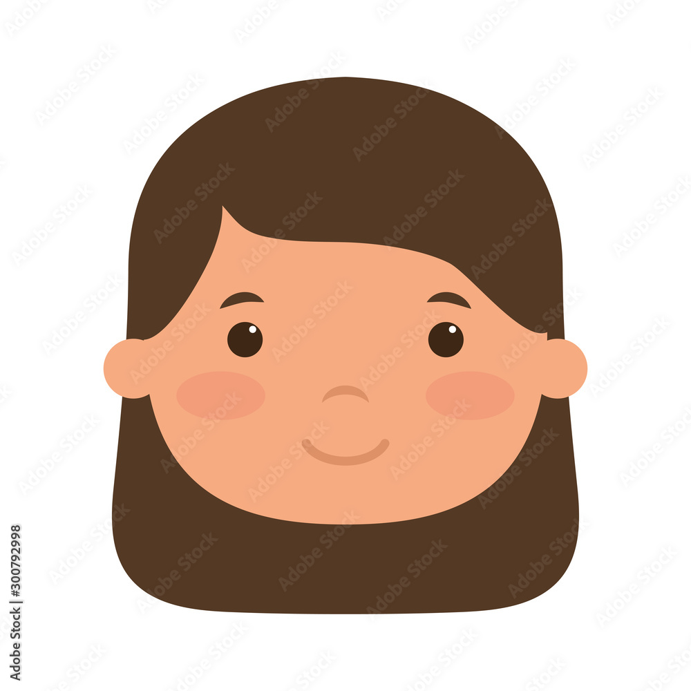 cute little girl head comic character cute little girl head comic character