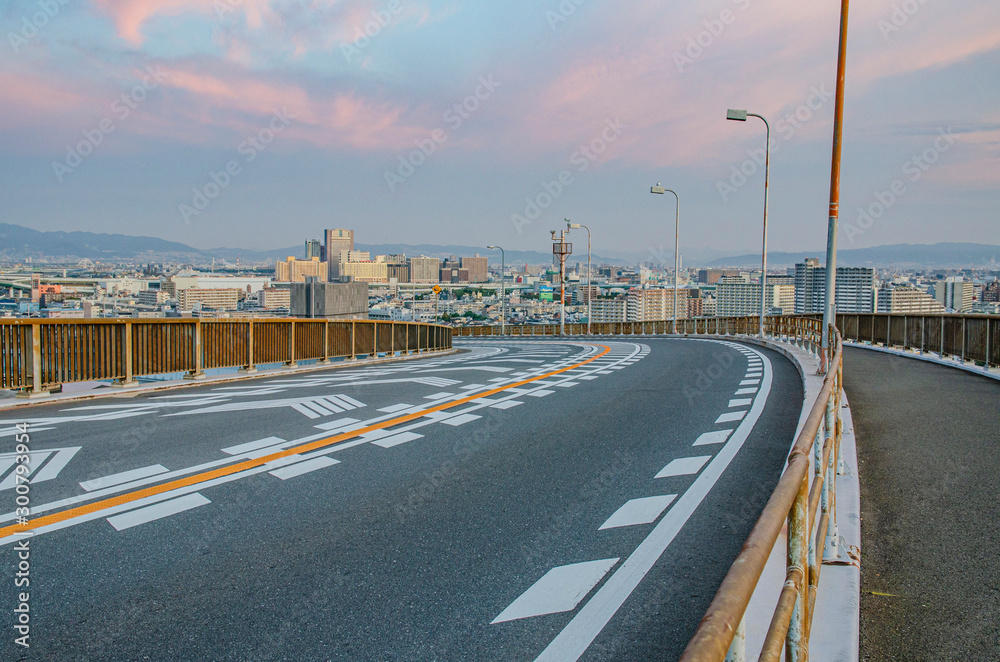 大阪のなみはや大橋からの眺め