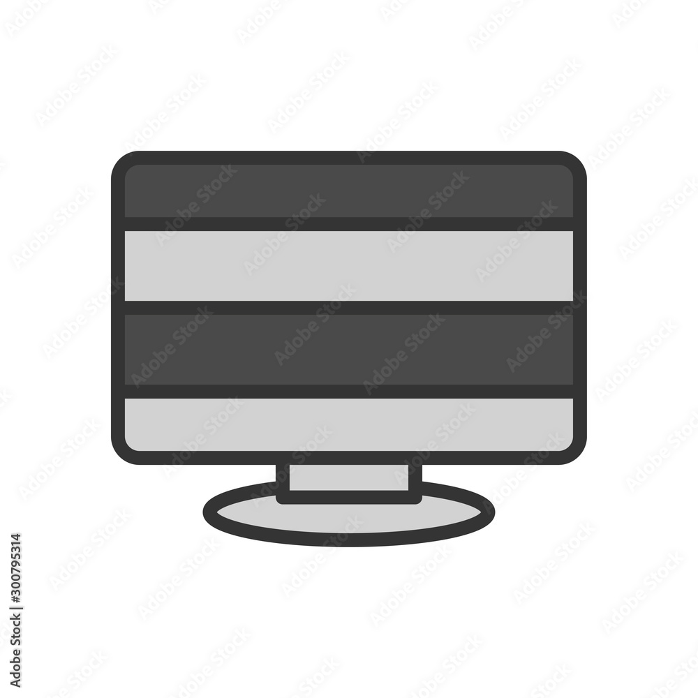 Monitor icon vector on white background Monitor icon vector on white background