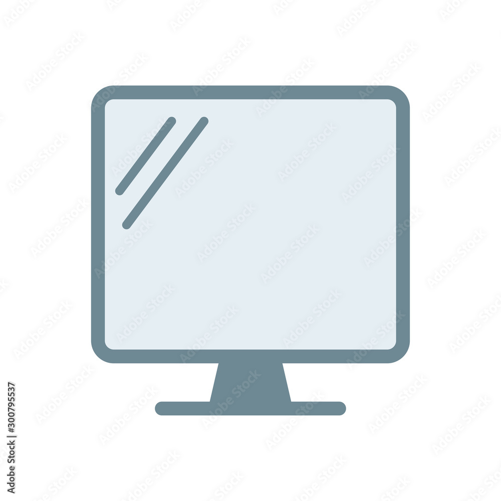 Monitor icon vector on white background Monitor icon vector on white background
