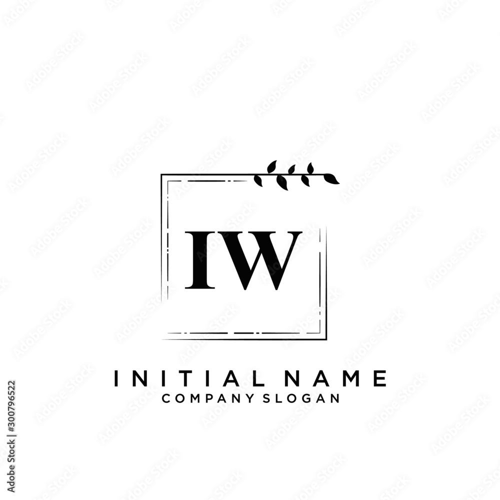 Fototapeta premium Letter IW Beauty Logo Template Vector