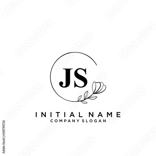 Letter JS Beauty Logo Template Vector