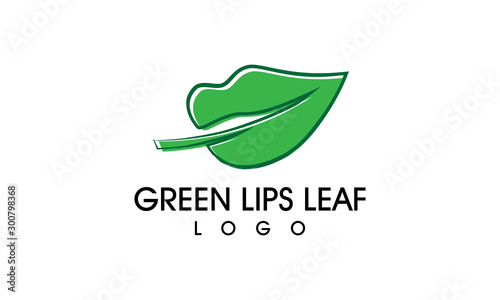 Green Lips Leaf Logo