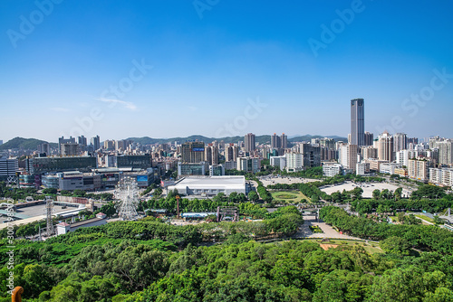 City Building Skyline of Humen Town, Dongguan City, Guangdong Province, China