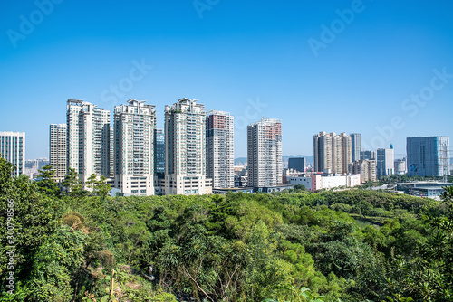 City Building Skyline of Humen Town, Dongguan City, Guangdong Province, China © WR.LILI