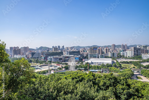 City Building Skyline of Humen Town, Dongguan City, Guangdong Province, China