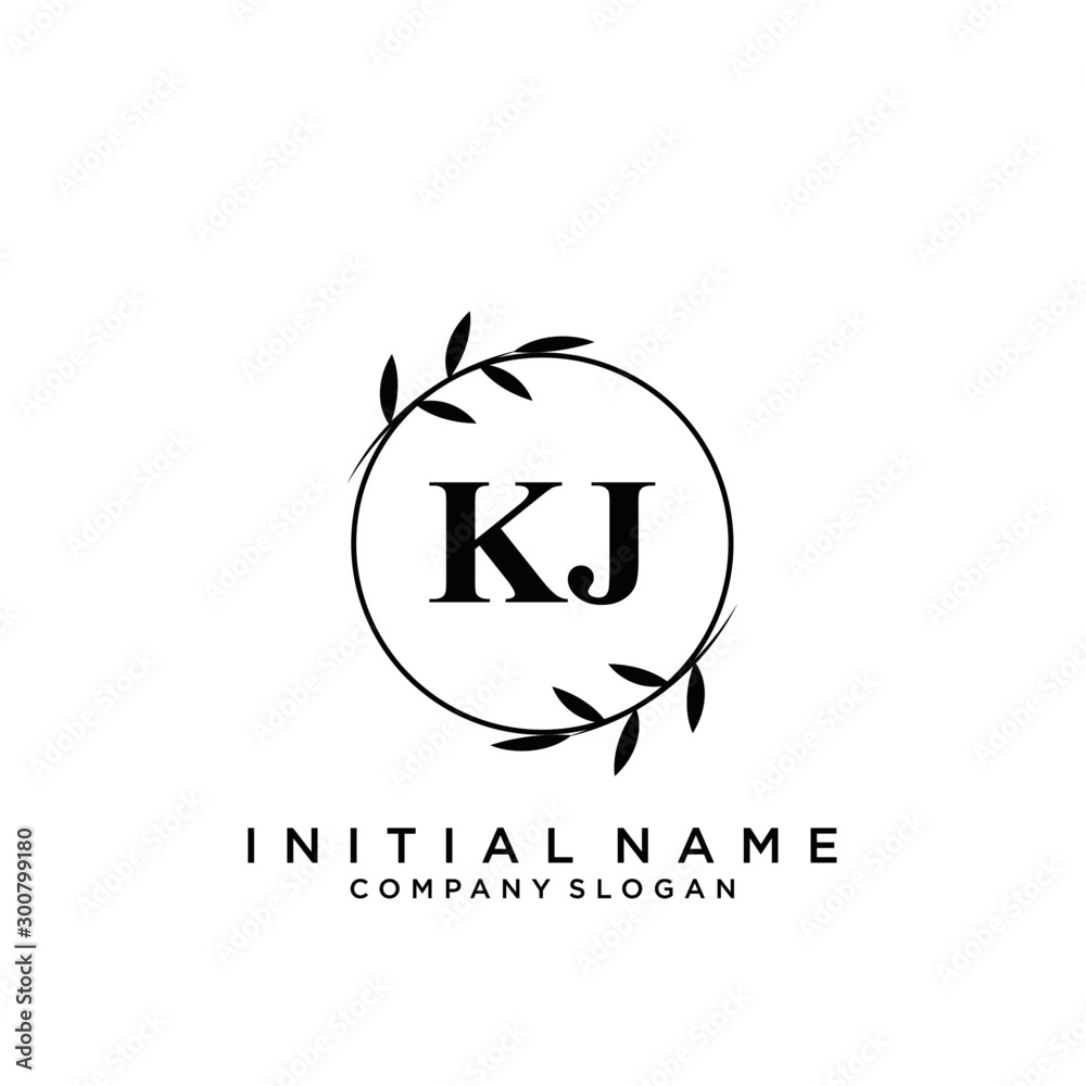 Fototapeta premium Letter KJ Beauty Logo Template Vector