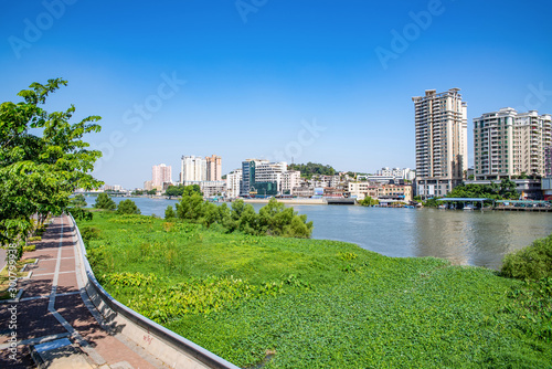 Riverside scenery of the Pearl River Taiping Waterway, Humen Town, Dongguan City, Guangdong Province, China photo