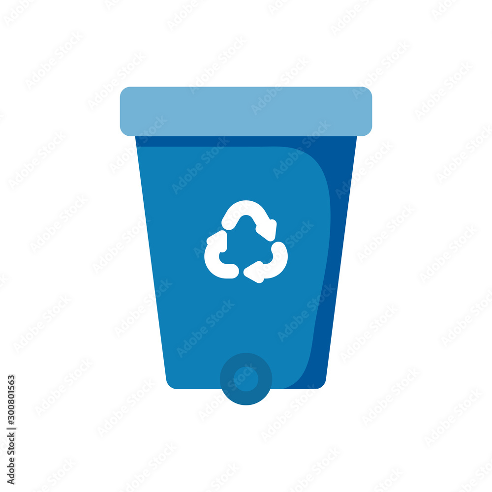 blue recycling basket on white background blue recycling basket on white background