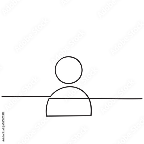 user avatar icon with hand drawn doodle illustration vector