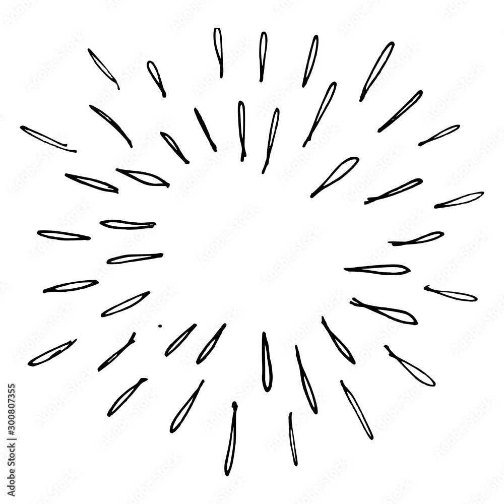 Obraz premium doodle design element, starburst, firework, sunburst, explosion for concept design.