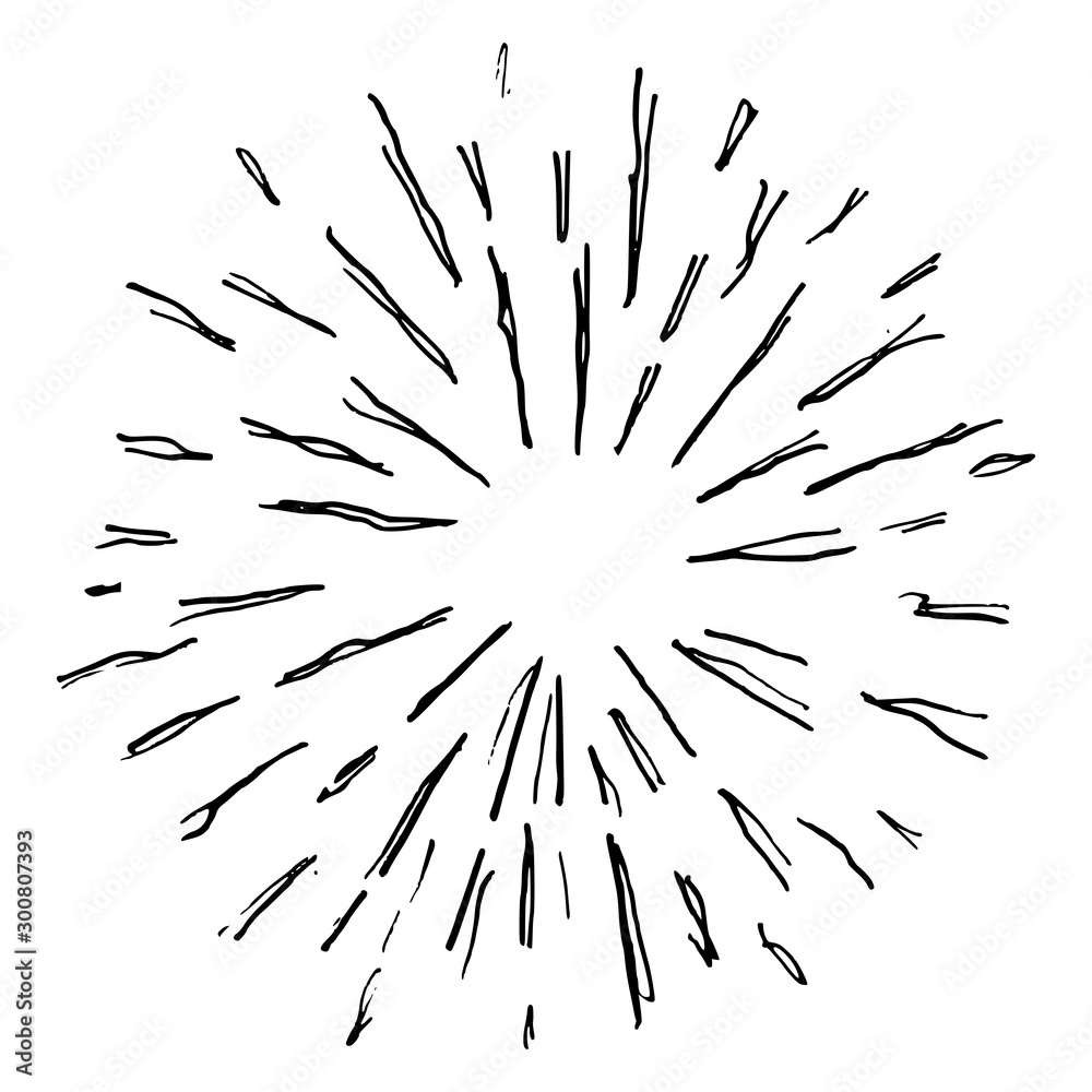 Obraz premium doodle design element, starburst, firework, sunburst, explosion for concept design.