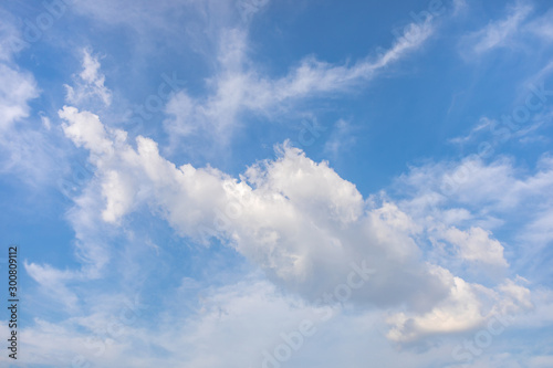 Blue sky and big white clouds or cloudscape.