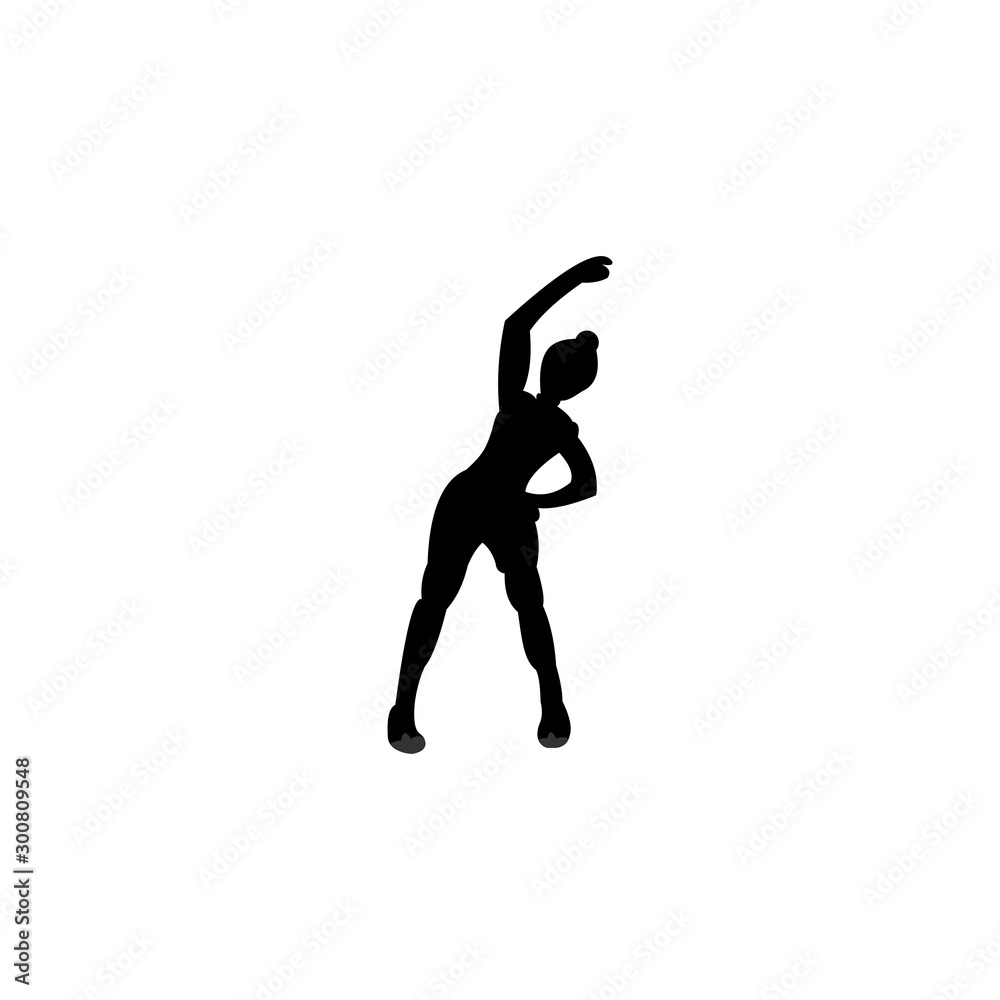 Girl do stretching exercises illustration. Young lady in sportswear practicing physical activities, healthy lifestyle. Female training body, staying fit isolated on white background Girl do stretching exercises illustration. Young lady in sportswear practicing physical activities, healthy lifestyle. Female training body, staying fit isolated on white background