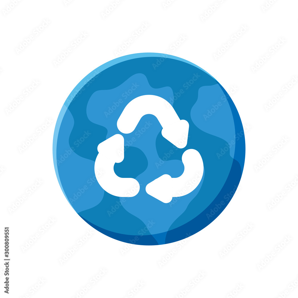 planet earth with renewable energy symbol on white background planet earth with renewable energy symbol on white background